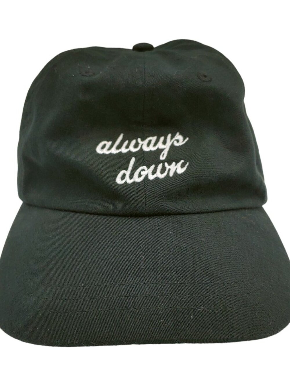 Victoria Secret PINK Baseball Cap Hat Black Always Down Strapback Embroidered OS